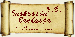 Vaskrsija Bačkulja vizit kartica